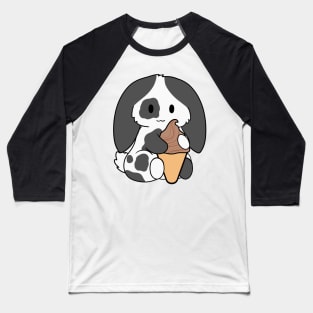 Spotted Black Bunny Ice Cream Chocolate Baseball T-Shirt